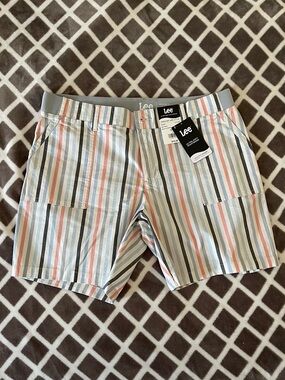 Lee Multi-Stripe Utility Short - Blue, Red, Cream